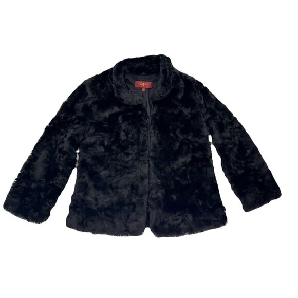 7 For All Mankind Black Faux Fur ShortJacket k pop demon hunter Size XS - Picture 6 of 10